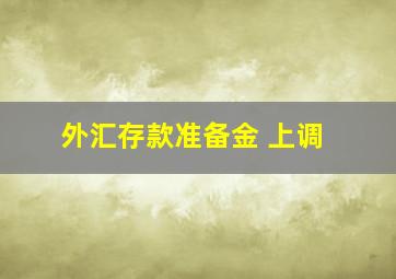 外汇存款准备金 上调